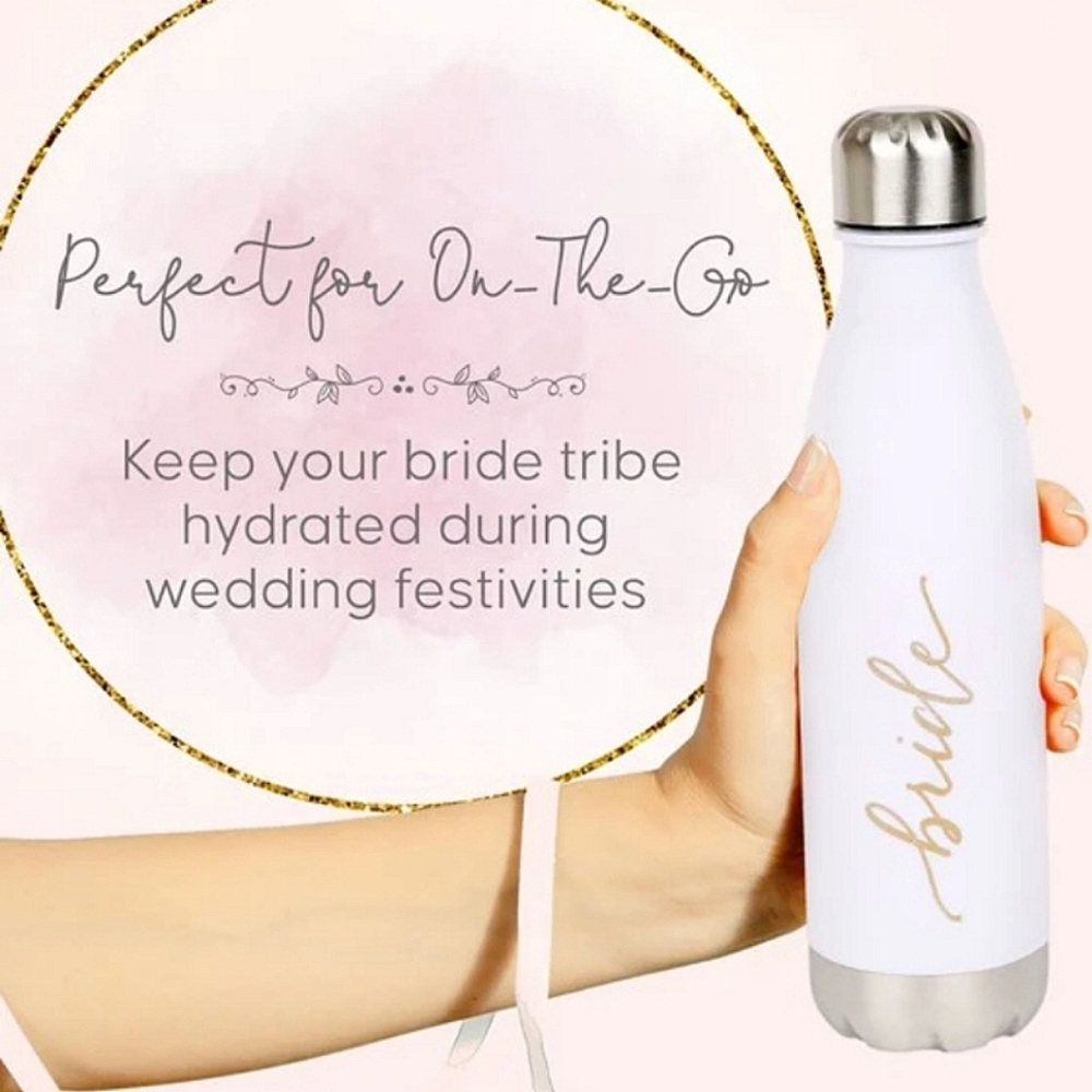 🔴NWOT 'Bride' Water Bottle (17 oz., White) - Picture 2 of 3